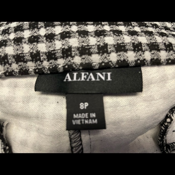 ALFANI BLACK & WHITE GINGHAM PANTS - Picture 5 of 5